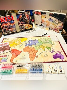 Vintage RISK Board Game - Colorful World Map